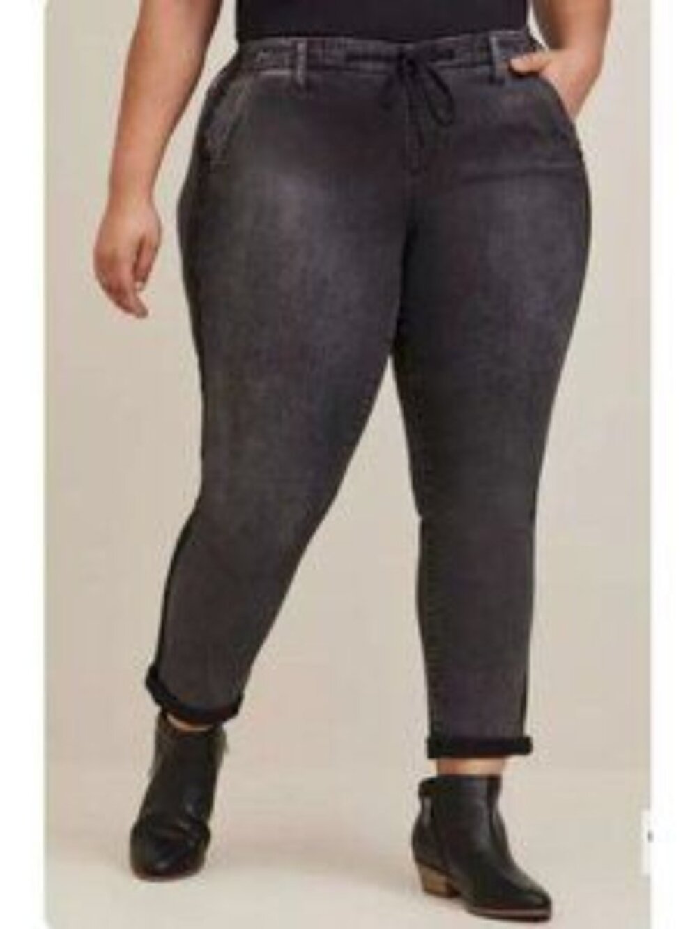 Torrid Jeans 3X R Pull-On Boyfriend Straight Leg Super Soft Mid-Rise Drawstring